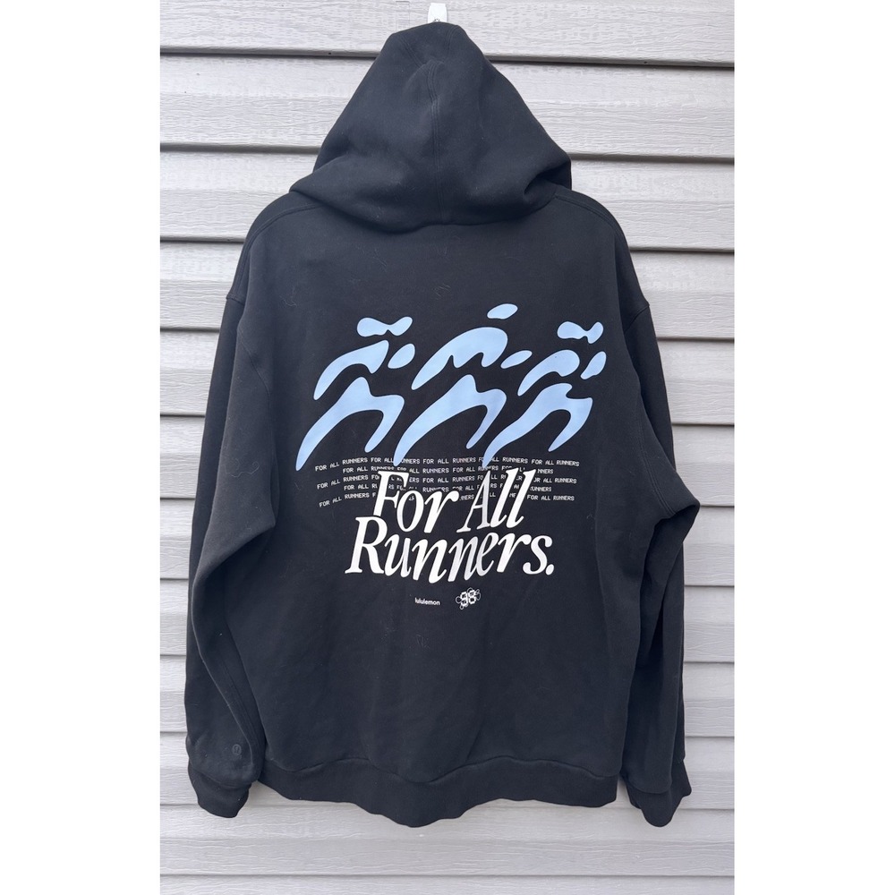 Lululemon Steady State Hoodie For All Runners Graphic Black Pullover Mens Large